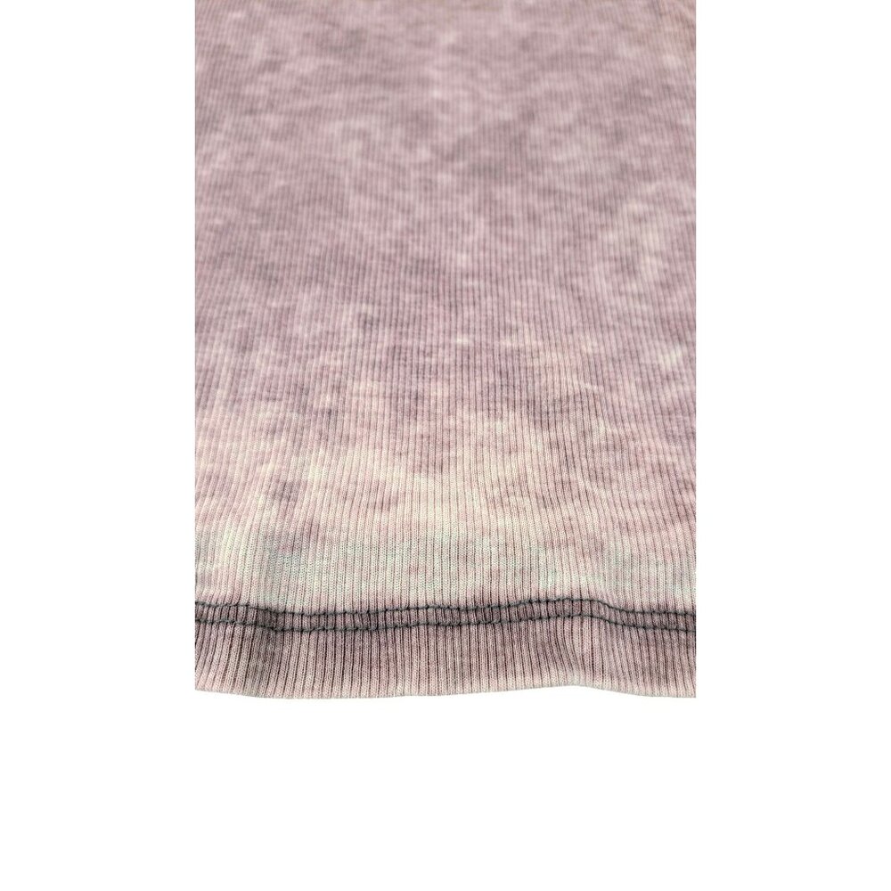 Treasure & Bond Women Medium Top Blouse V-Neck Purple Ribbed Short Sleeve Soft - Picture 3 of 6